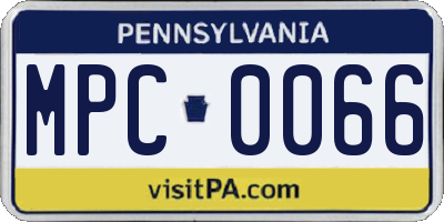 PA license plate MPC0066
