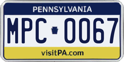 PA license plate MPC0067