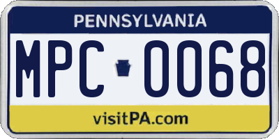 PA license plate MPC0068