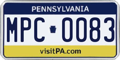 PA license plate MPC0083