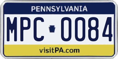 PA license plate MPC0084