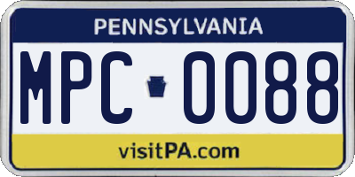 PA license plate MPC0088