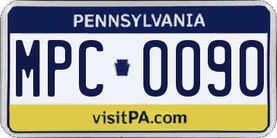 PA license plate MPC0090