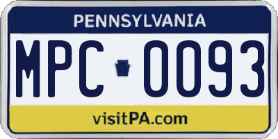 PA license plate MPC0093