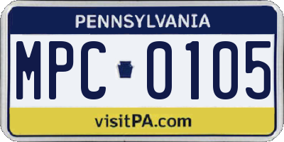 PA license plate MPC0105