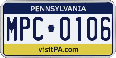 PA license plate MPC0106