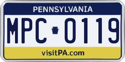 PA license plate MPC0119