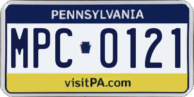 PA license plate MPC0121