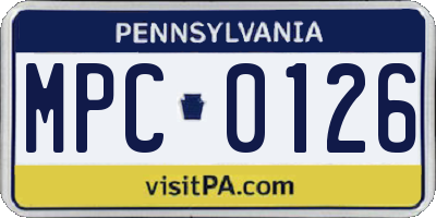 PA license plate MPC0126