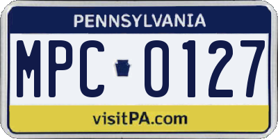 PA license plate MPC0127