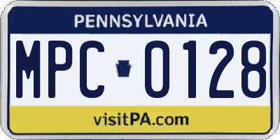 PA license plate MPC0128