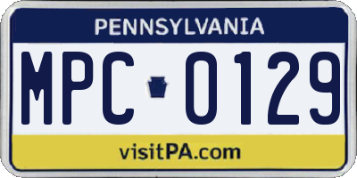PA license plate MPC0129