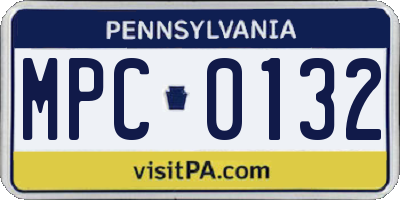 PA license plate MPC0132