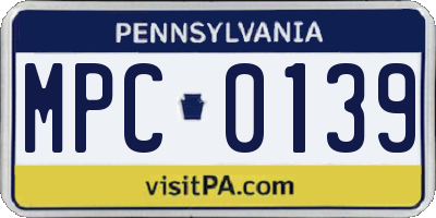 PA license plate MPC0139