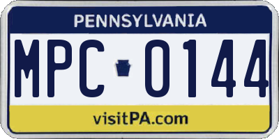 PA license plate MPC0144