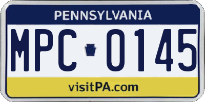 PA license plate MPC0145