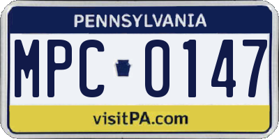 PA license plate MPC0147