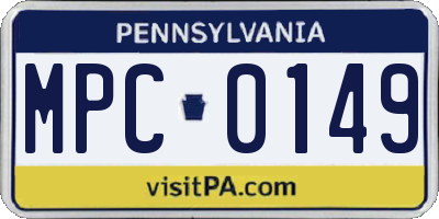 PA license plate MPC0149