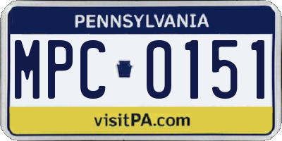 PA license plate MPC0151