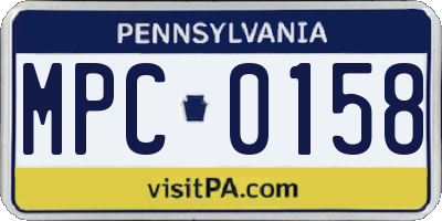 PA license plate MPC0158