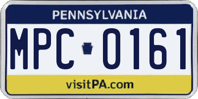 PA license plate MPC0161