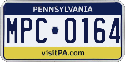 PA license plate MPC0164