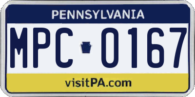 PA license plate MPC0167