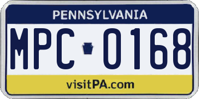 PA license plate MPC0168