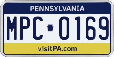 PA license plate MPC0169