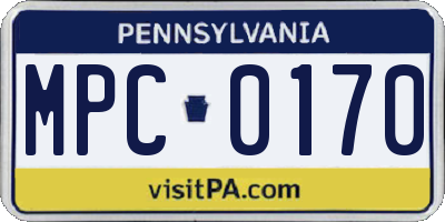 PA license plate MPC0170