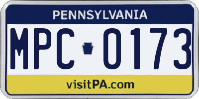 PA license plate MPC0173