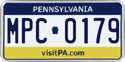 PA license plate MPC0179