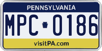 PA license plate MPC0186