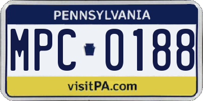 PA license plate MPC0188