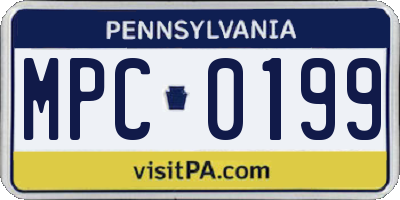PA license plate MPC0199