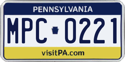PA license plate MPC0221