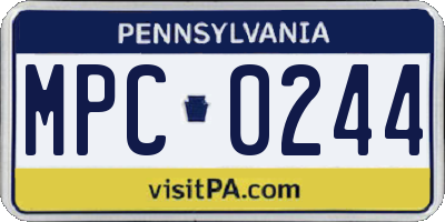 PA license plate MPC0244