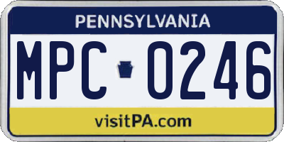 PA license plate MPC0246