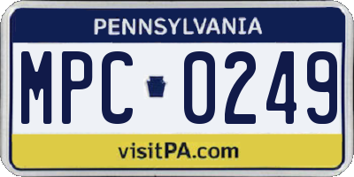 PA license plate MPC0249