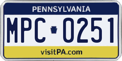 PA license plate MPC0251