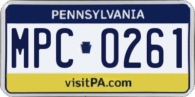 PA license plate MPC0261