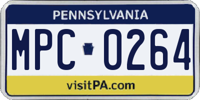 PA license plate MPC0264