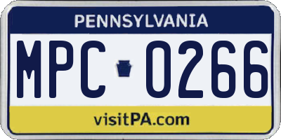 PA license plate MPC0266