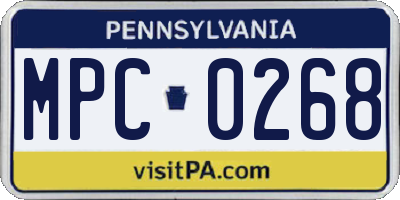 PA license plate MPC0268
