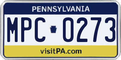 PA license plate MPC0273