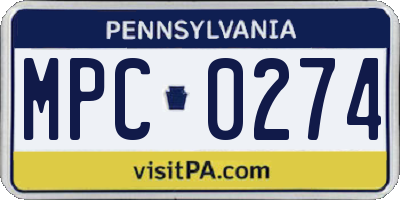 PA license plate MPC0274