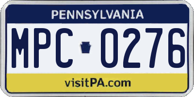 PA license plate MPC0276