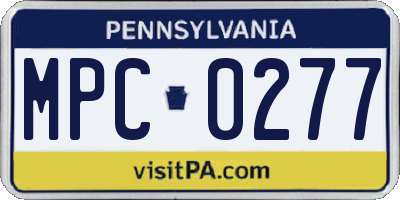 PA license plate MPC0277