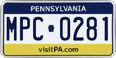 PA license plate MPC0281