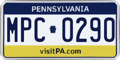 PA license plate MPC0290